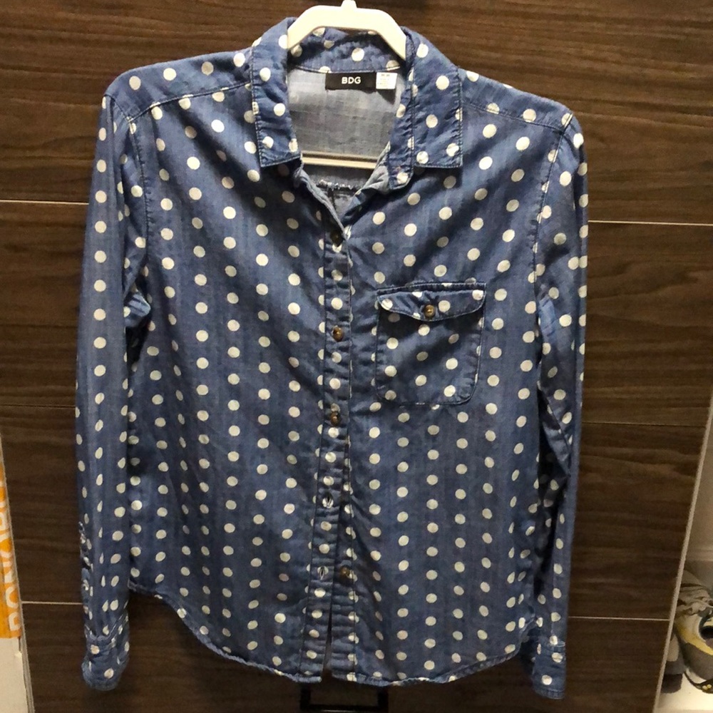 Polka Dot Chambray Shirt
